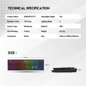 Fantech Shikari K515 RGB Membrane Gaming Keyboard With Advance Anti-Ghosting