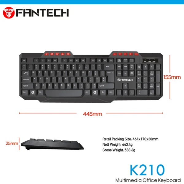 FANTECH K210 Multimedia Office Keyboard