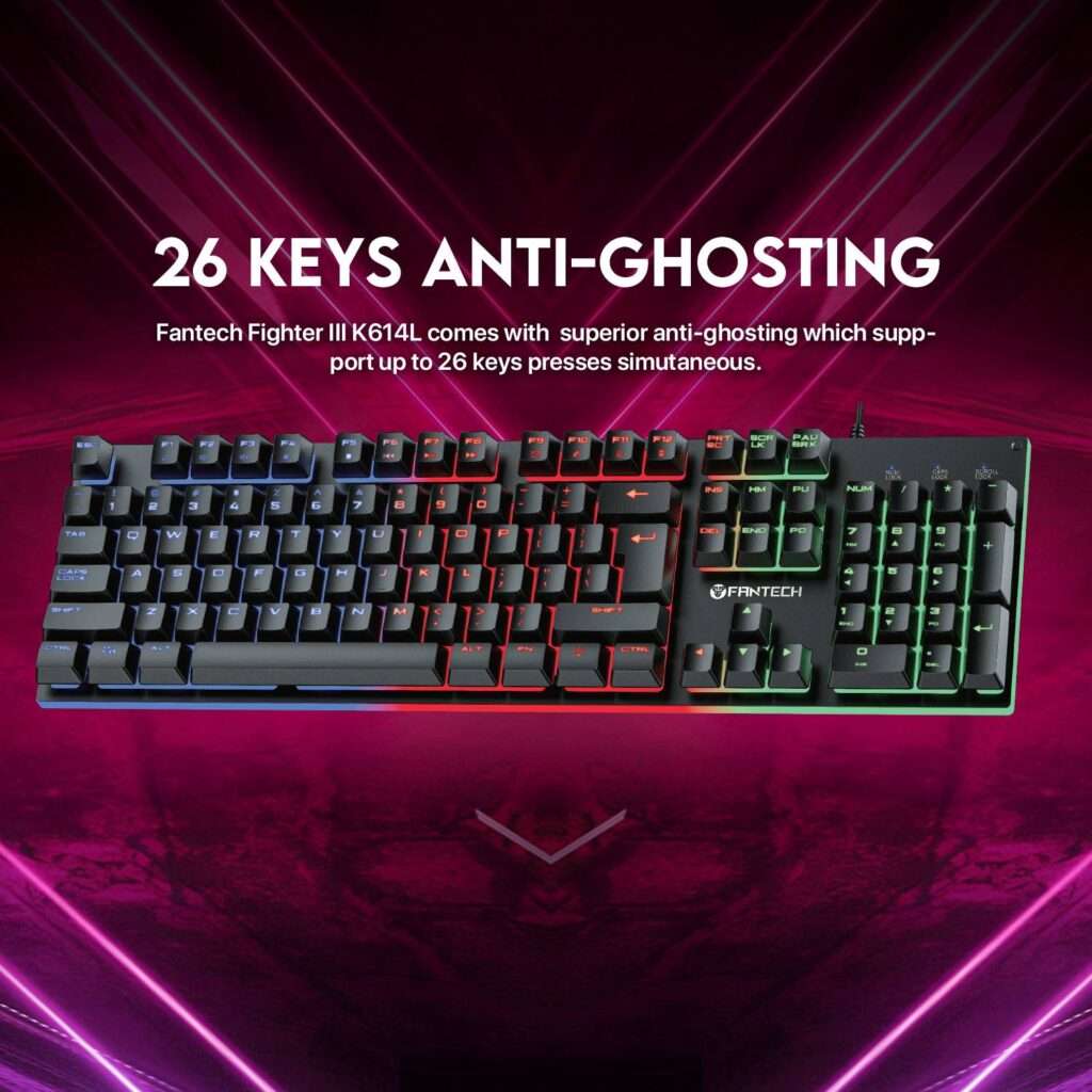 Fantech K614L Fighter III Zone Lighting RGB Gaming Keyboard