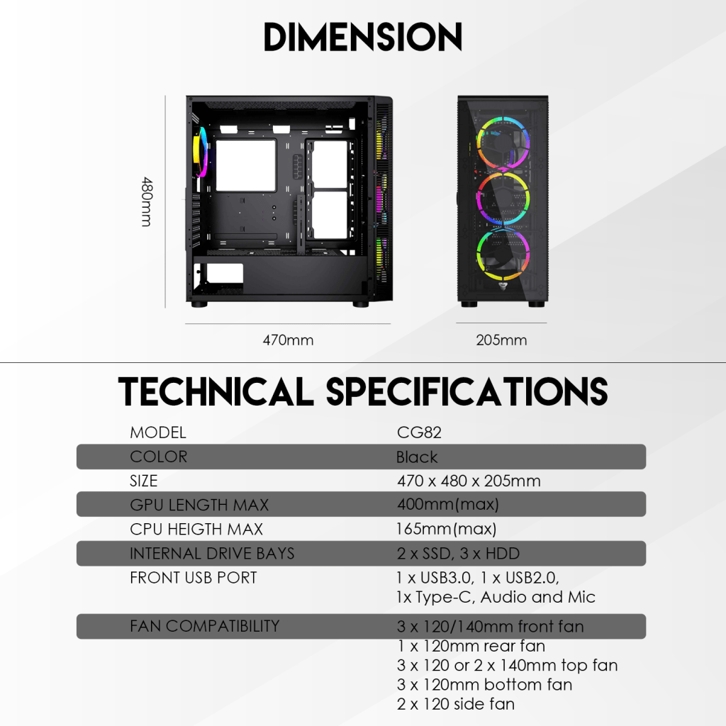  Gaming Casing Fantech CG82