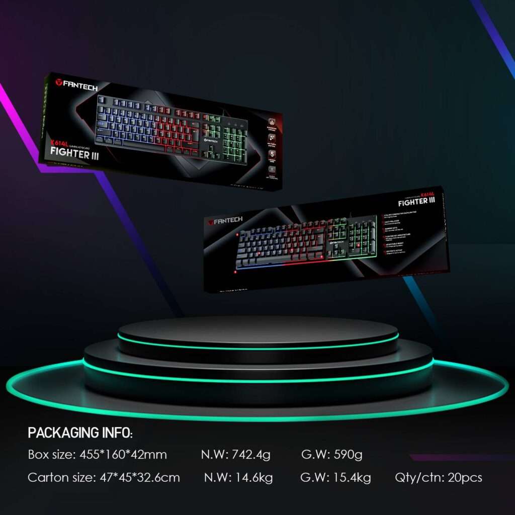 Fantech K614L Fighter III Zone Lighting RGB Gaming Keyboard