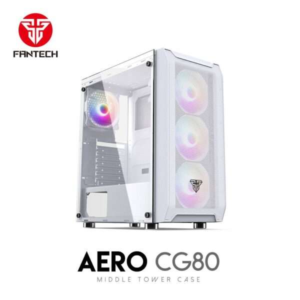 FANTECH HEXA CG80 MIDDLE TOWER CASE GAMING CASE 4 PCS RAINBOW FANS INCLUDED Colors Black White Sakura