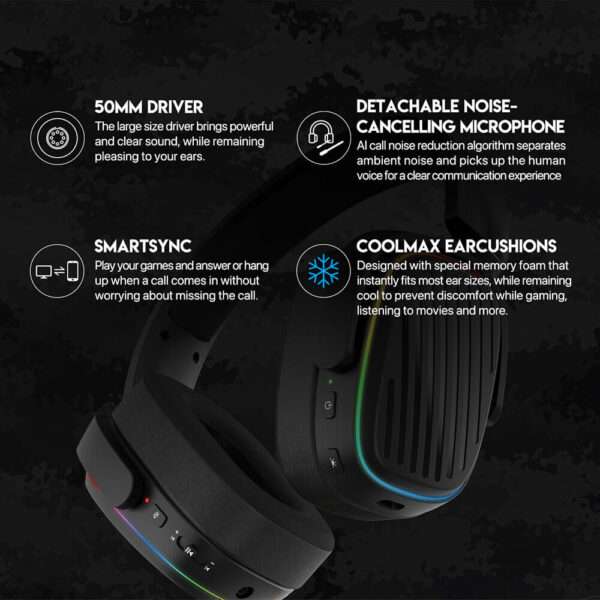 FANTECH HARMONY WHG02 WIRELESS & BLUETOOTH HEADPHONE – TRI MODE CONNECTION