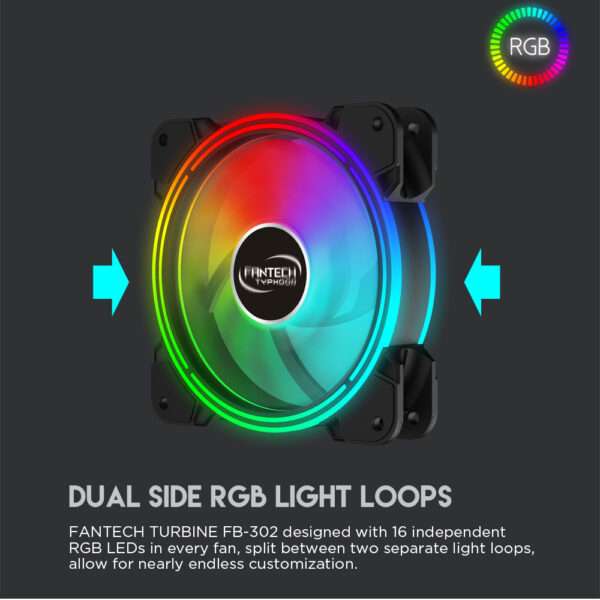 FB-302 TYPHOON RGB FAN 3n1 W/ HUB AND REMOTE CONTROL