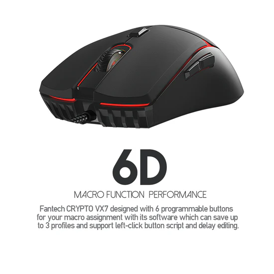 Fantech VX7 CRYPTO Wired Gaming Mouse Black 