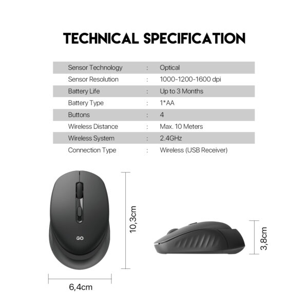 Fantech W609 Wireless Smooth Stable Tracking Wireless Mouse