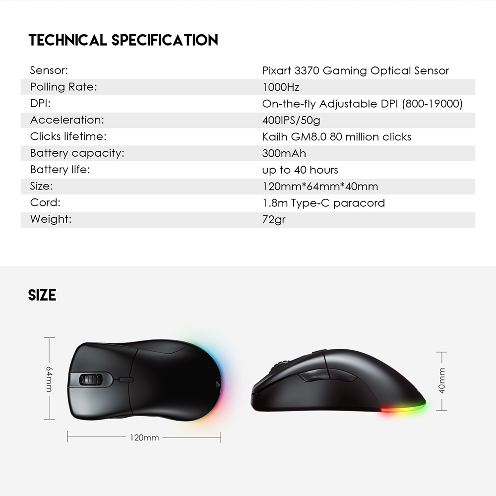 Fantech XD5 HELIOS GO ERGONOMIC GAMING MOUSE