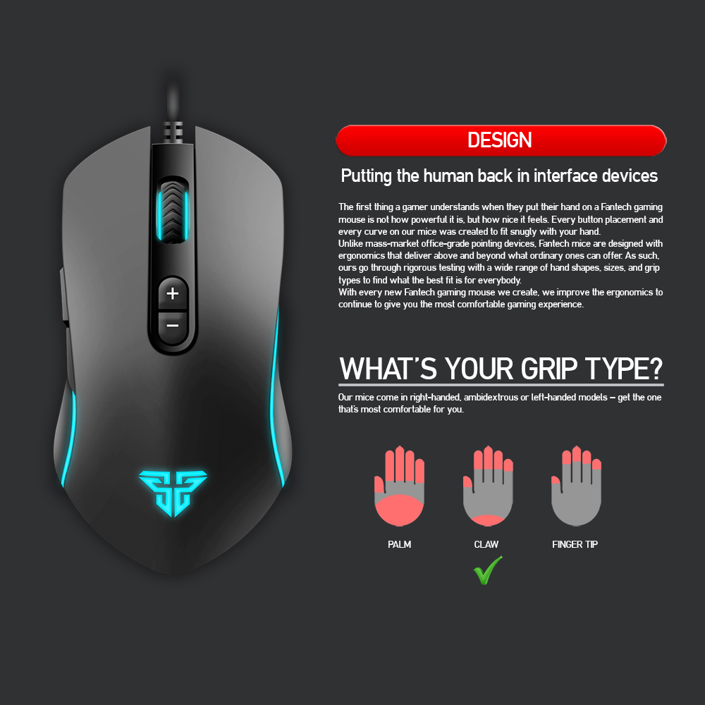 Fantech thor x9 macro rgb gaming mouse 