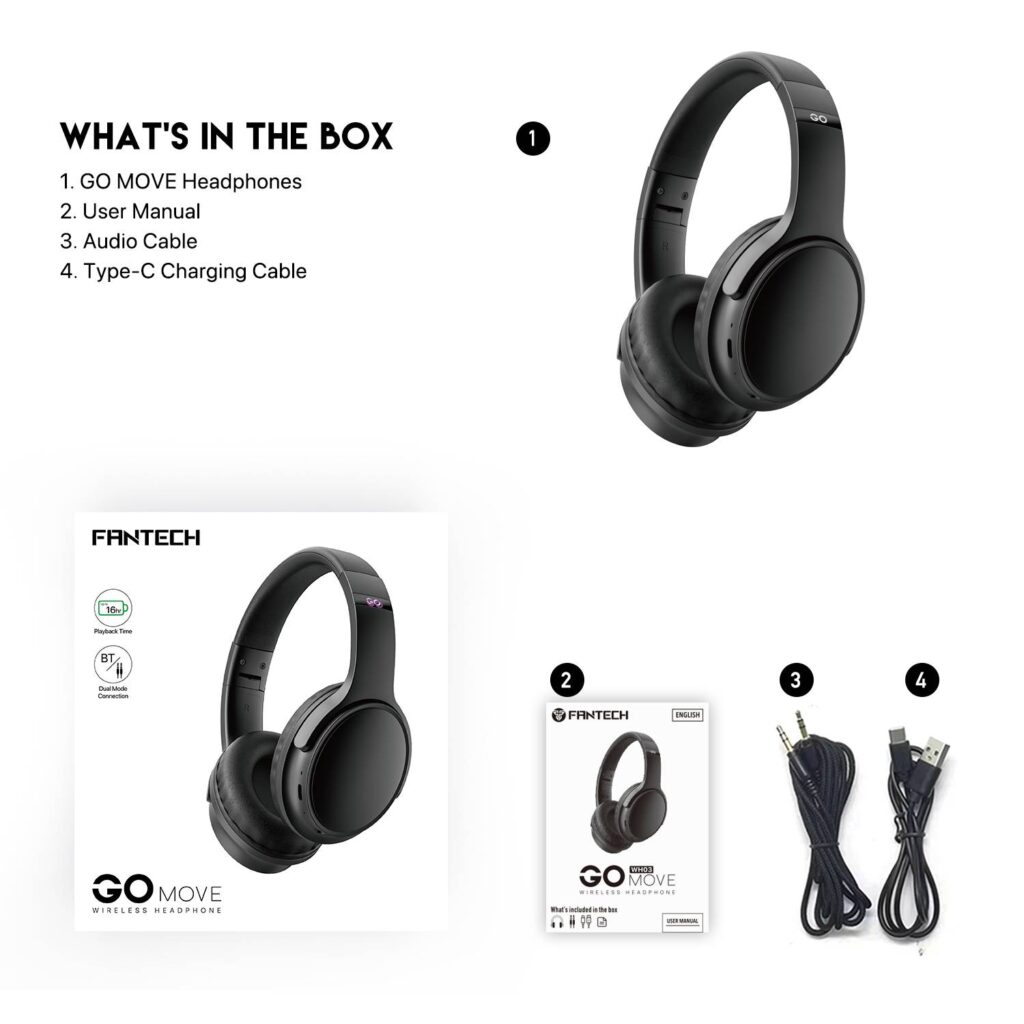 Fantech WH03 GO Move Bluetooth 5.0 Wireless Headphone Dual Connection