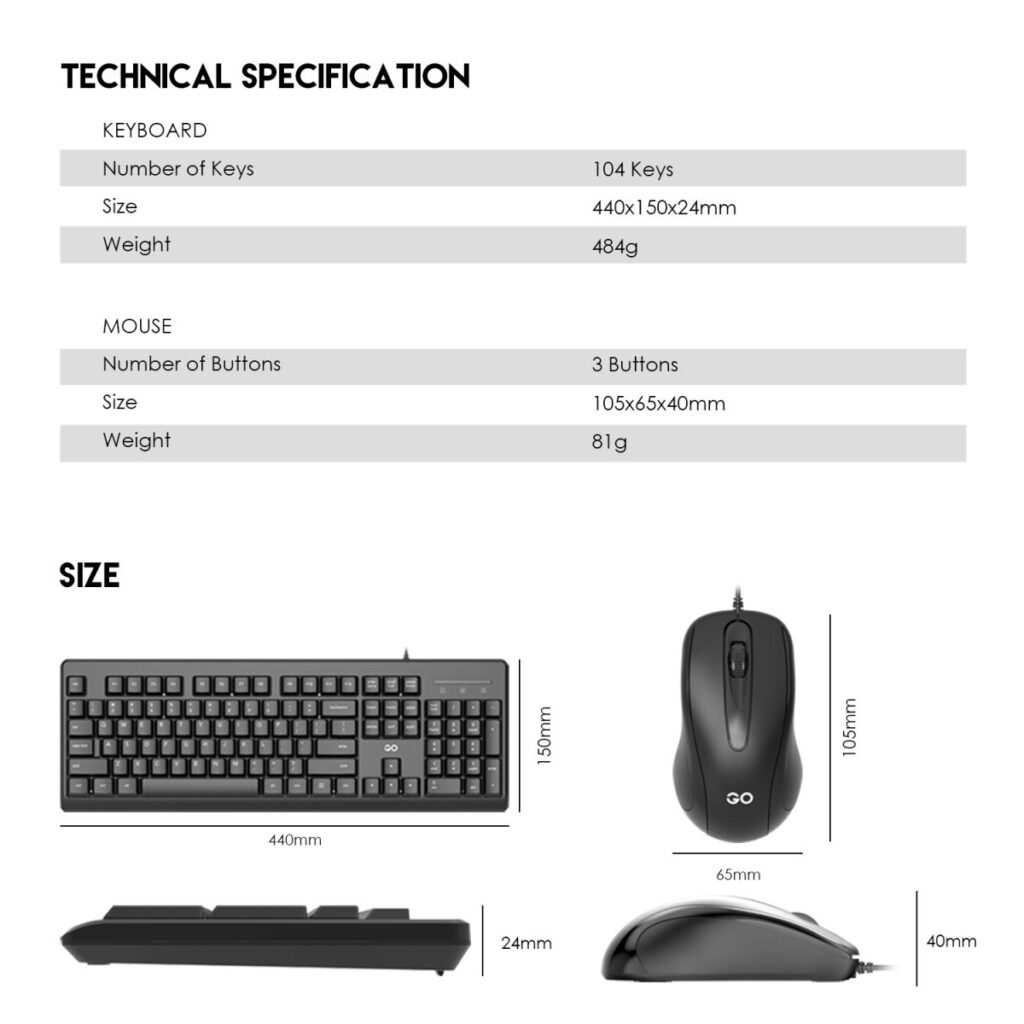 FANTECH GO KM-103 KEYBOARD MOUSE COMBO
