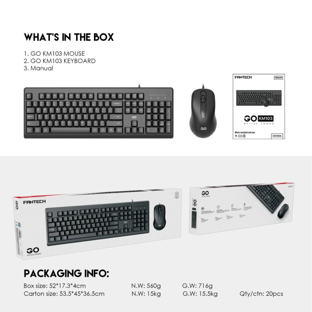 FANTECH GO KM-103 KEYBOARD MOUSE COMBO
