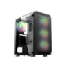 Fantech CG 80 Gaming ATX Computer Case Computer Tower with 4x rainbow fans - Black