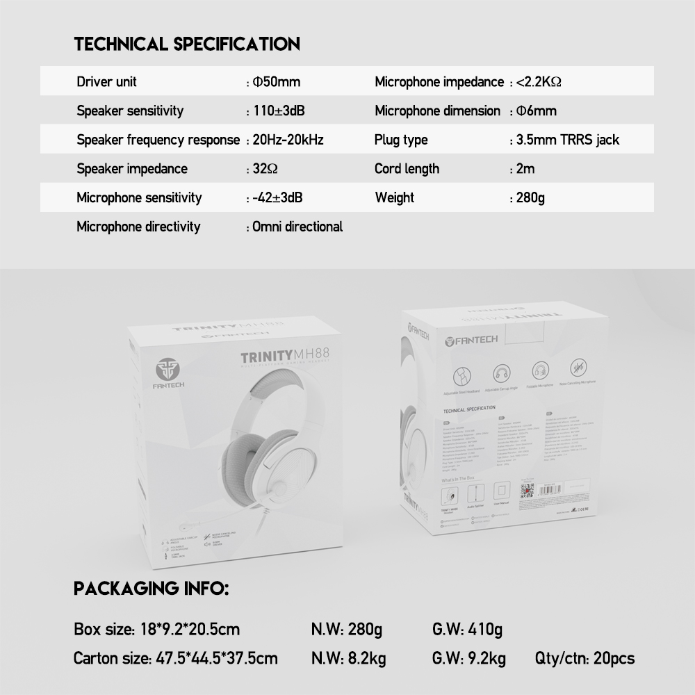 FANTECH MH88 TRINITY Space Edition – Multi Platform Gaming Headset