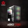 Fantech CG 80 Gaming ATX Computer Case Computer Tower with 4x rainbow fans - Black