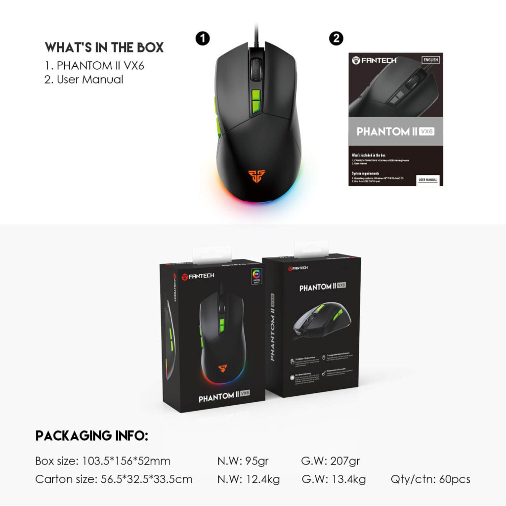 FANTECH VX6 PHANTOM II RGB Gaming Mouse