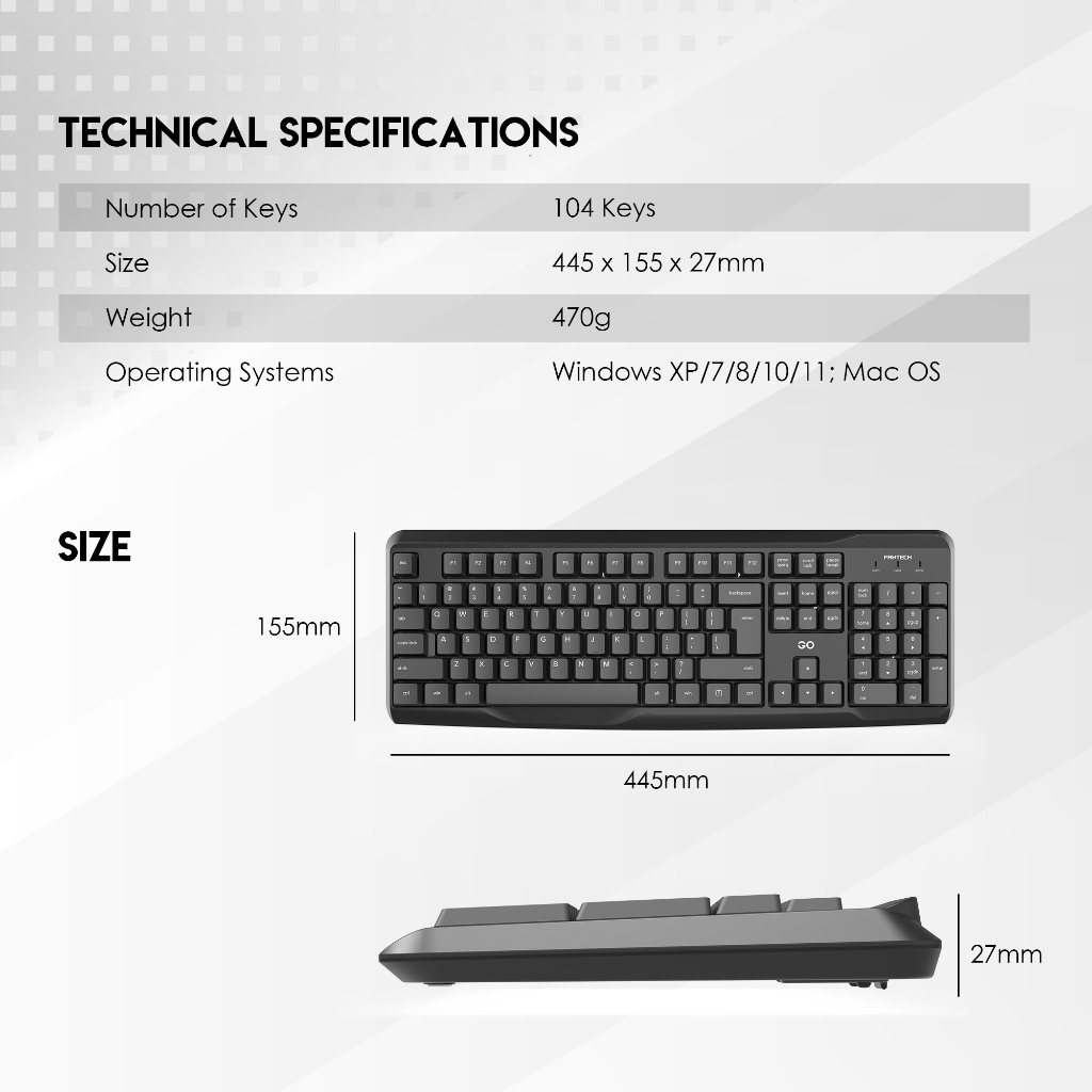 FANTECH K211 Multimedia Office Keyboard