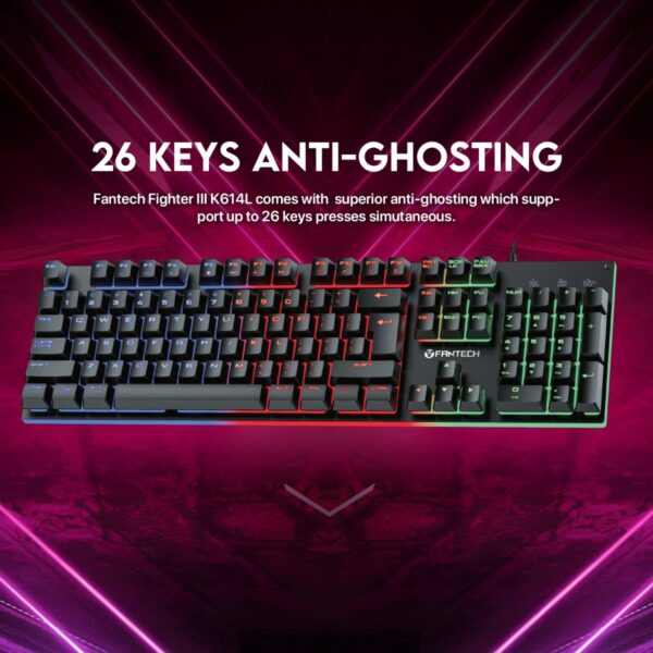 Fantech K614L Fighter III Zone Lighting RGB Gaming Keyboard