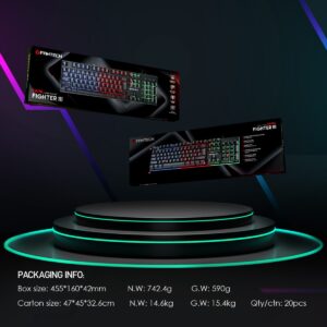 Fantech K614L Fighter III Zone Lighting RGB Gaming Keyboard