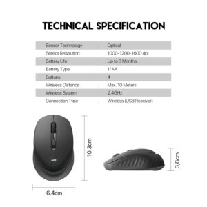 Fantech GO W609 WIRELESS MOUSE BLACK