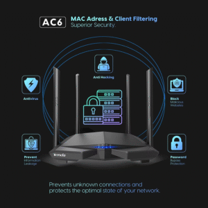 Global Version Tenda AC6 WiFi Router AC1200 5Ghz High Speed Wireless Internet MU-MIMO Beamforming Long Range Cover Original New