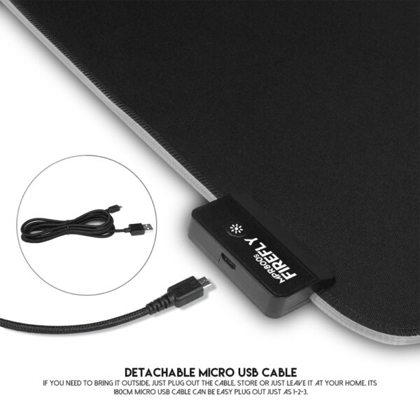 FANTECH MPR800s FIREFLY Soft Cloth RGB Mouse Pad - Image 3