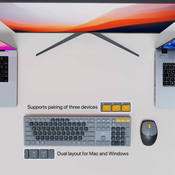 FANTECH WK895 GO Pop Office Wireless Keyboard Mouse Combo - BLACK - Image 2