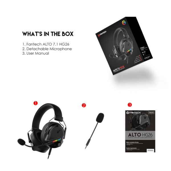 FANTECH ALTO HG26 7.1 VIRTUAL SURROUND SOUND GAMING HEADSET - Image 4