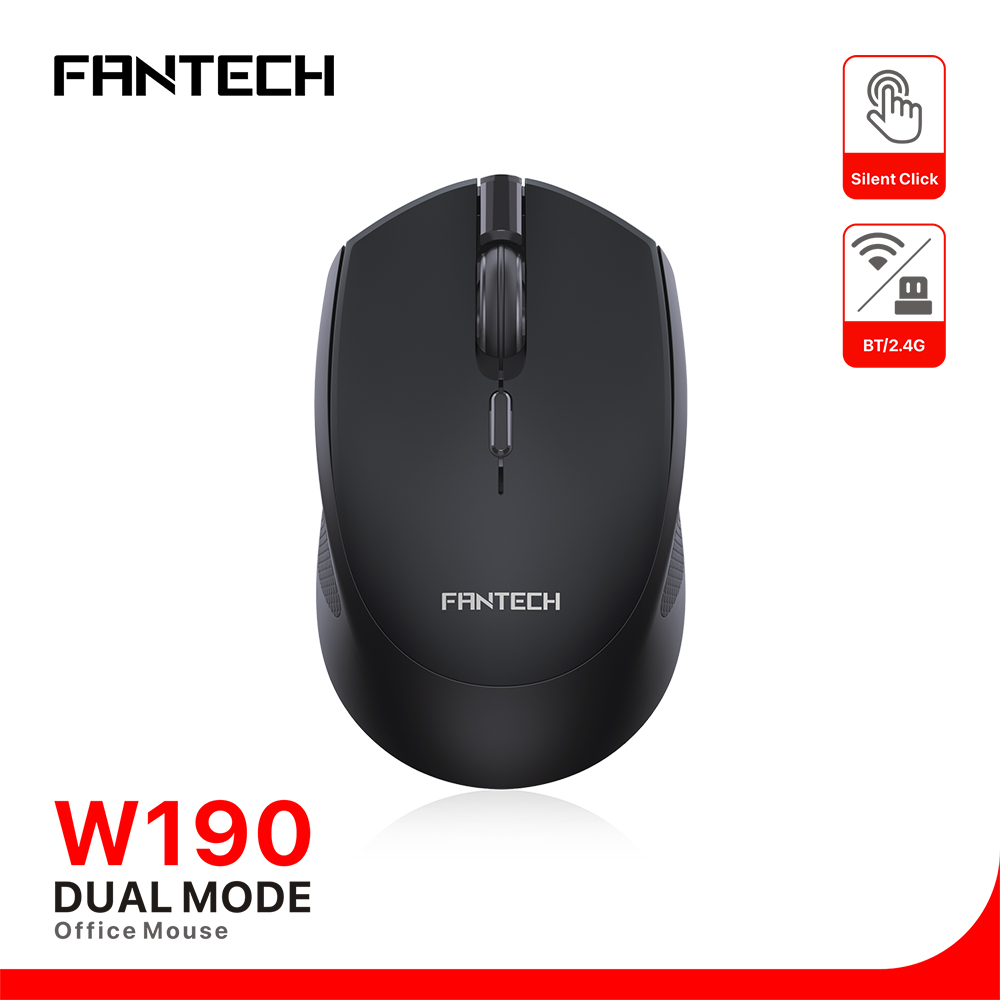FANTECH W190 DUAL MODE 2.4Ghz and Bluetooth Wireless Mouse Up to 200 Hours Of Battery Mini Mute Silent Office Mouse Mice - Image 2