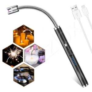 Windproof Arc Pulse Fire Igniter 360 Degree Free Rotation BBQ Stove Lighter USB Rechargeable Electric Candle Lighter