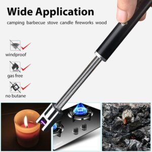 Windproof Arc Pulse Fire Igniter 360 Degree Free Rotation BBQ Stove Lighter USB Rechargeable Electric Candle Lighter