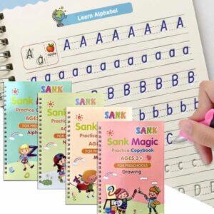 Sank Magic Practice Copy Book (4 Books + 10 Pens) - Magic Book