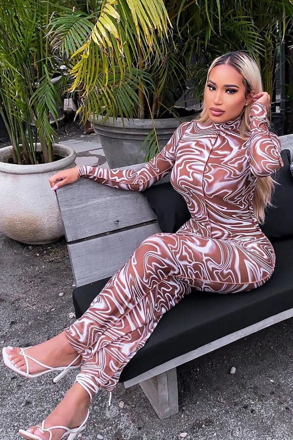Bodycon Mesh Maxi Dress - Image 4