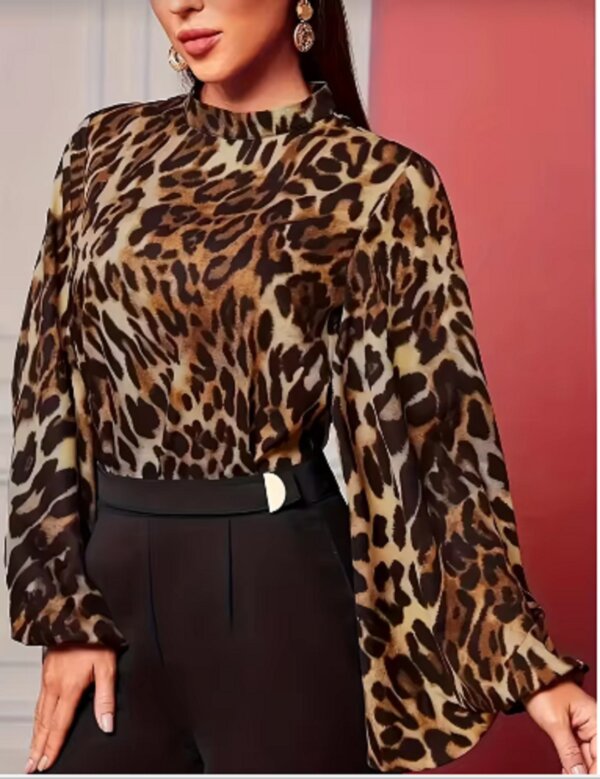 Leopard Print Women's Shirt - Image 3