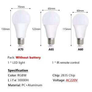 16 Color RGB LED Light Bulb with Remote Control