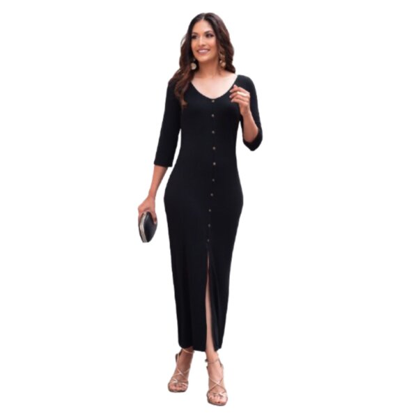 Mock Button Down Dress - Image 2