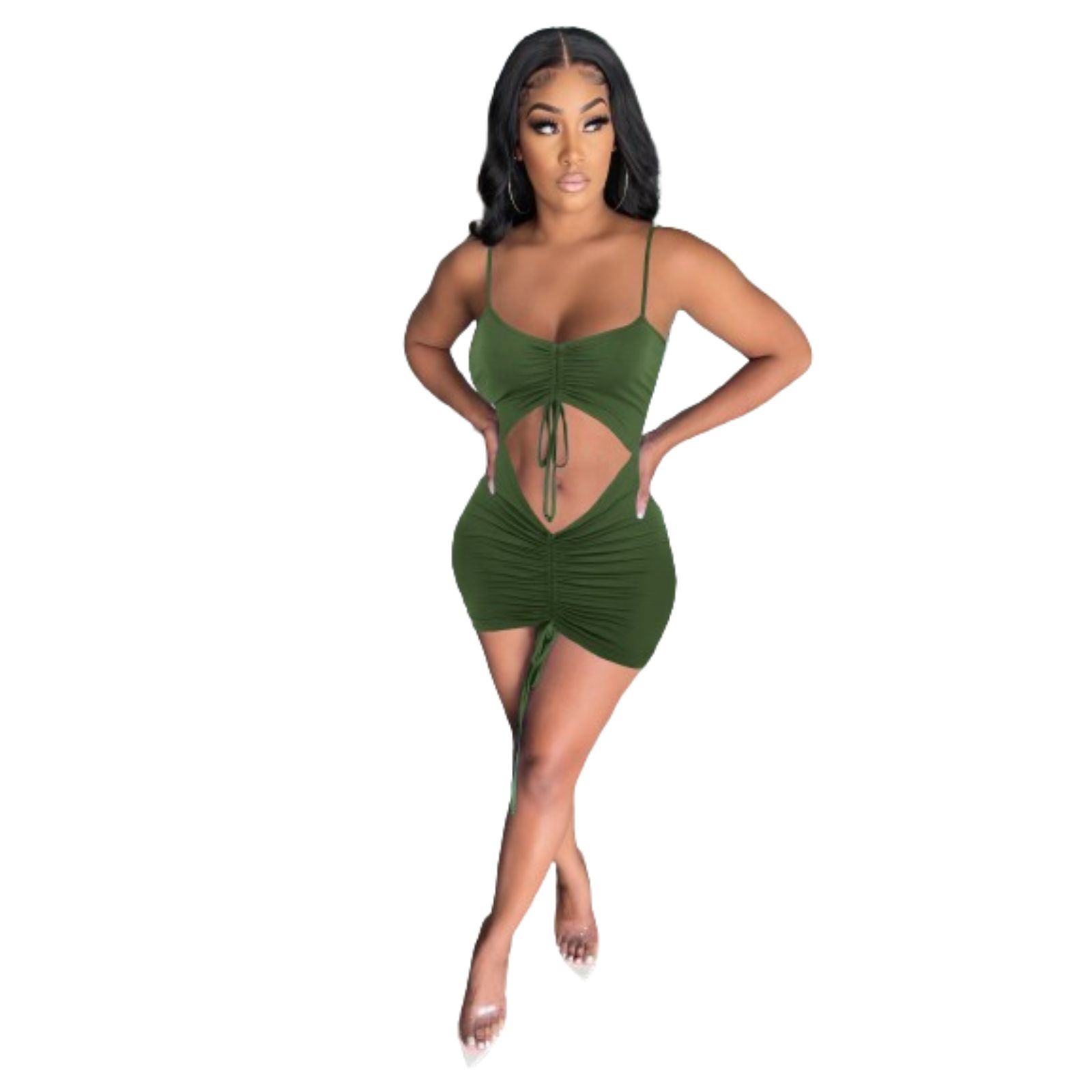 Spaghetti Strap Bodycon Midi Dress - Image 3