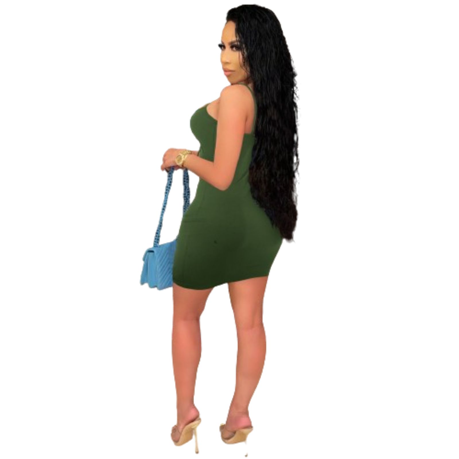 Spaghetti Strap Bodycon Midi Dress - Image 2