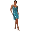 Side Slit Metalic Midi Dress