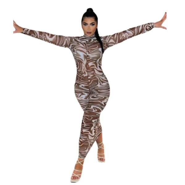 Bodycon Mesh Maxi Dress - Image 3