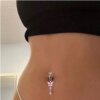 Crystal Butterfly Fake Belly Button Ring
