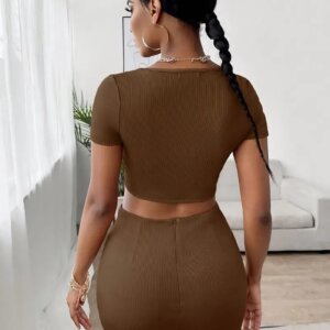 Colour Block Skirt and Top for Women