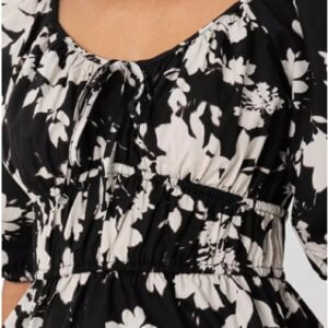 Flora Printed Puff Sleeve Bustier Top