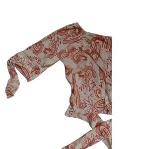 Front Knot Mock Button Down Crop Top