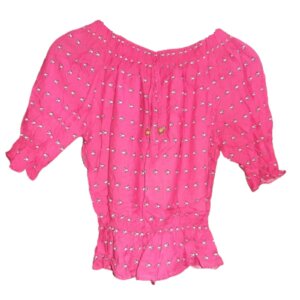 Mini Flora Printed Pink Crop Top