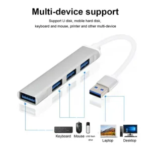 USB 3.0 Hub For Notebook – USB 3.0 4 Port – Aluminium
