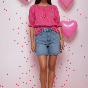 Mini Flora Printed Pink Crop Top