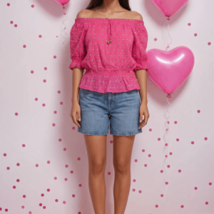 Mini Flora Printed Pink Crop Top