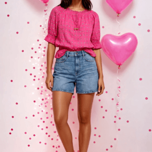 Mini Flora Printed Pink Crop Top