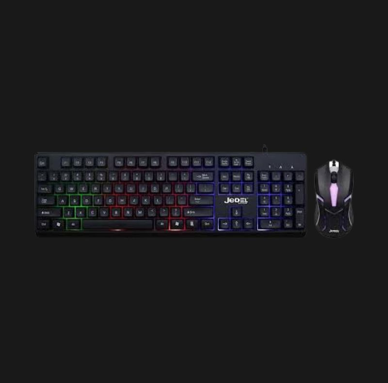 JEDEL GK106 RGB Wired Black Pro Gaming Keyboard and Mouse Combo - Image 2