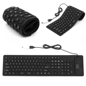 Flexible Keyboard Mini Foldable Wired Usb Computer Keyboards Portable Waterproof Silicone Soft Slim Folding Gaming Keypad For Laptop